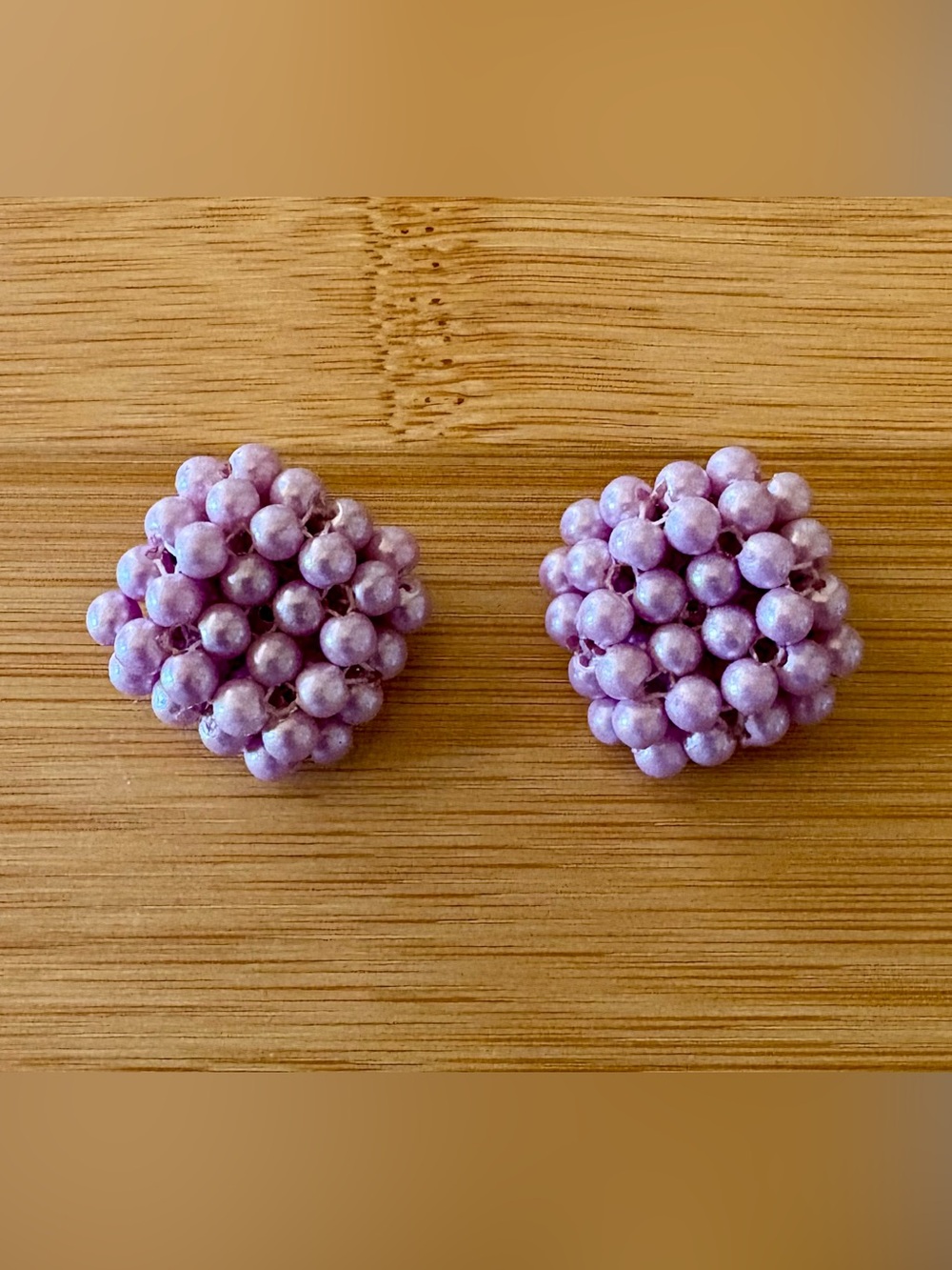 4 PAIRS : Purple Vintage Clip-Ons
